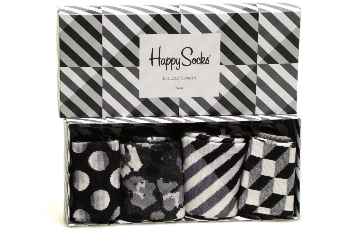 Happy Socks Black And White Gift Box