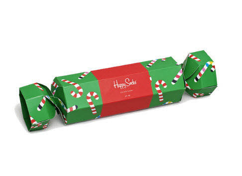Happy Socks Christmas Cracker Candy Cane Gift Box